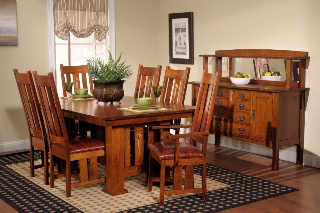 amish oak dining room sets